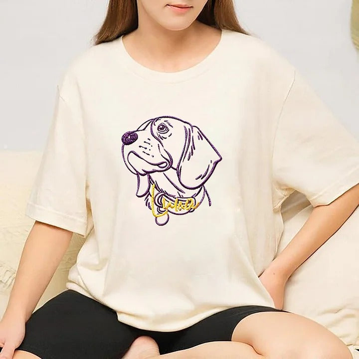 Custom Embroidered Pet Silhouette Sweatshirts With Pet's Name