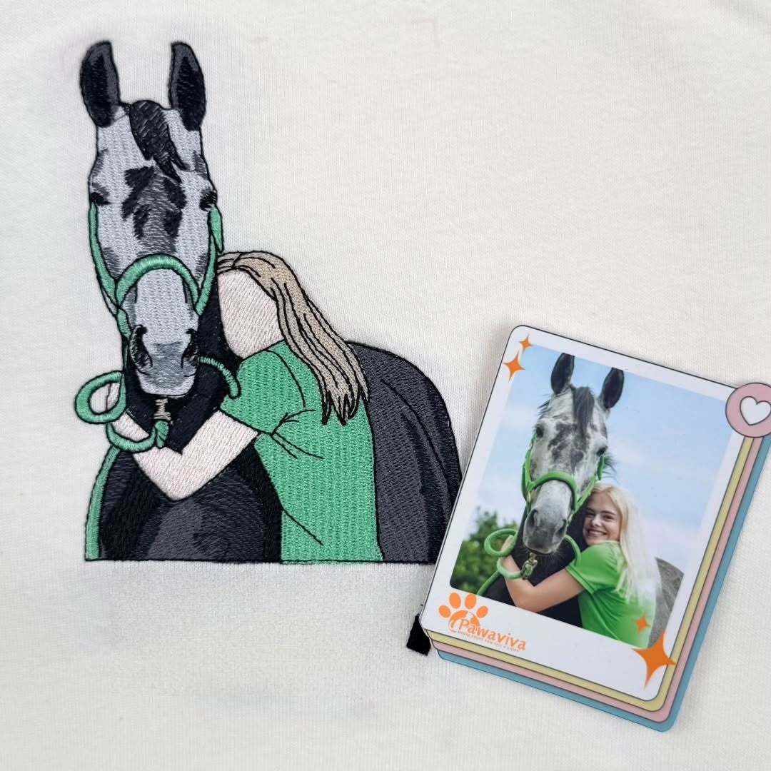 Horse Lover Custom Sweatshirt – Embroidered Equestrian Design – Personalized Riding Enthusiast Gift