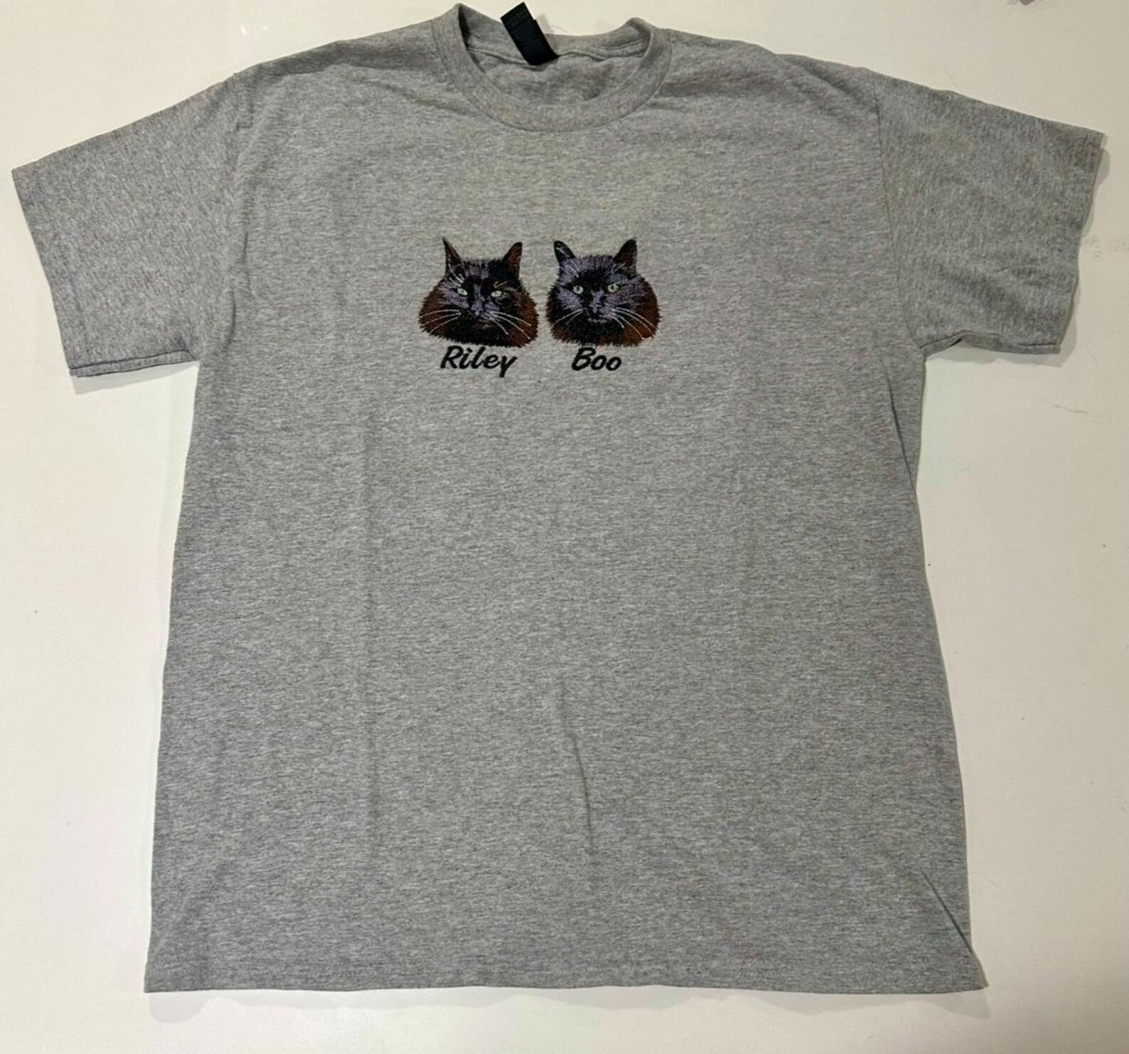 Custom Embroidered Pet Sweatshirt with Pet Photo , Custom Embroidered Cat Hoodie , Gift for Cat Dad Mom