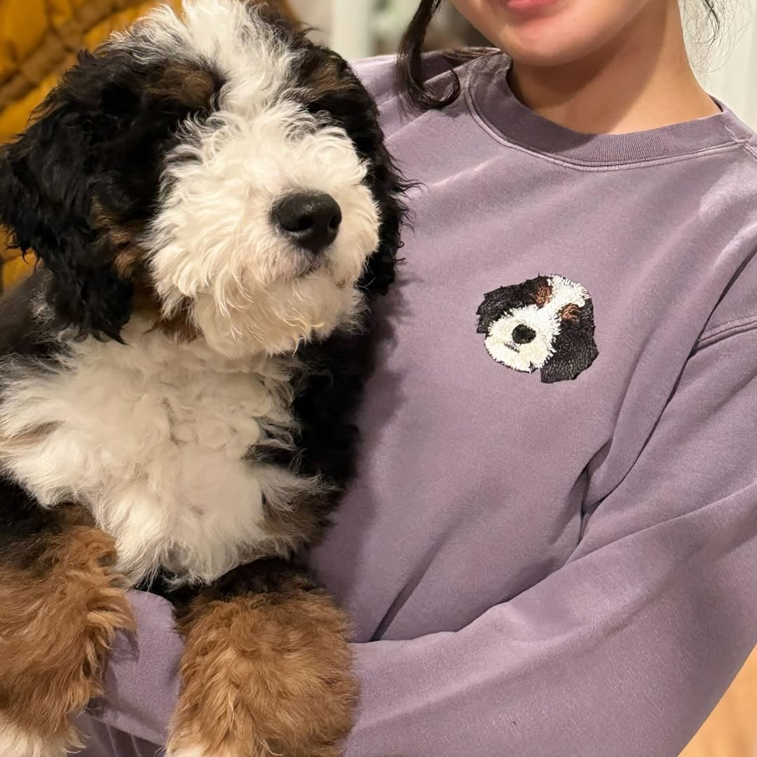 Personalized Dog Photo Hoodies - Custom Pet Name Embroidered Sweatshirts - Dog Owner Gift