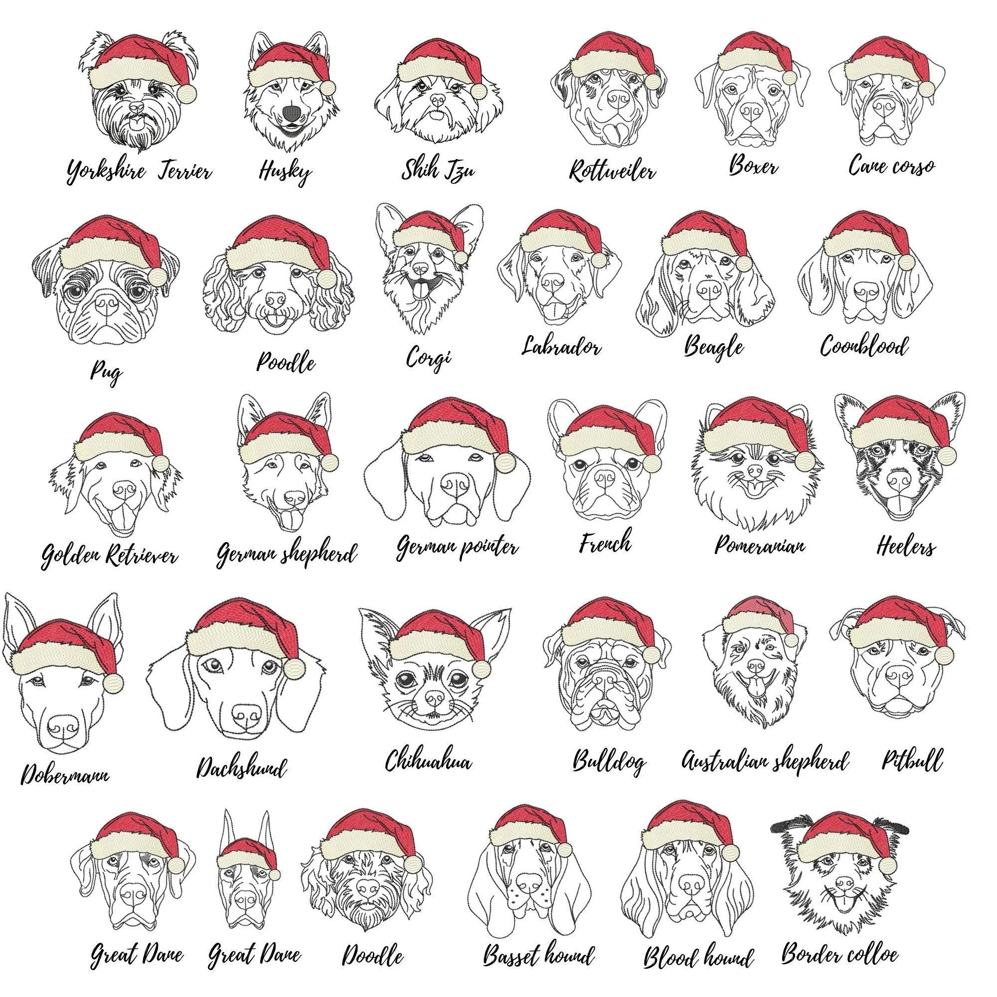 Custom Embroidered Pet Outline Portrait Sweatshirt , Merry Christmas Gifts