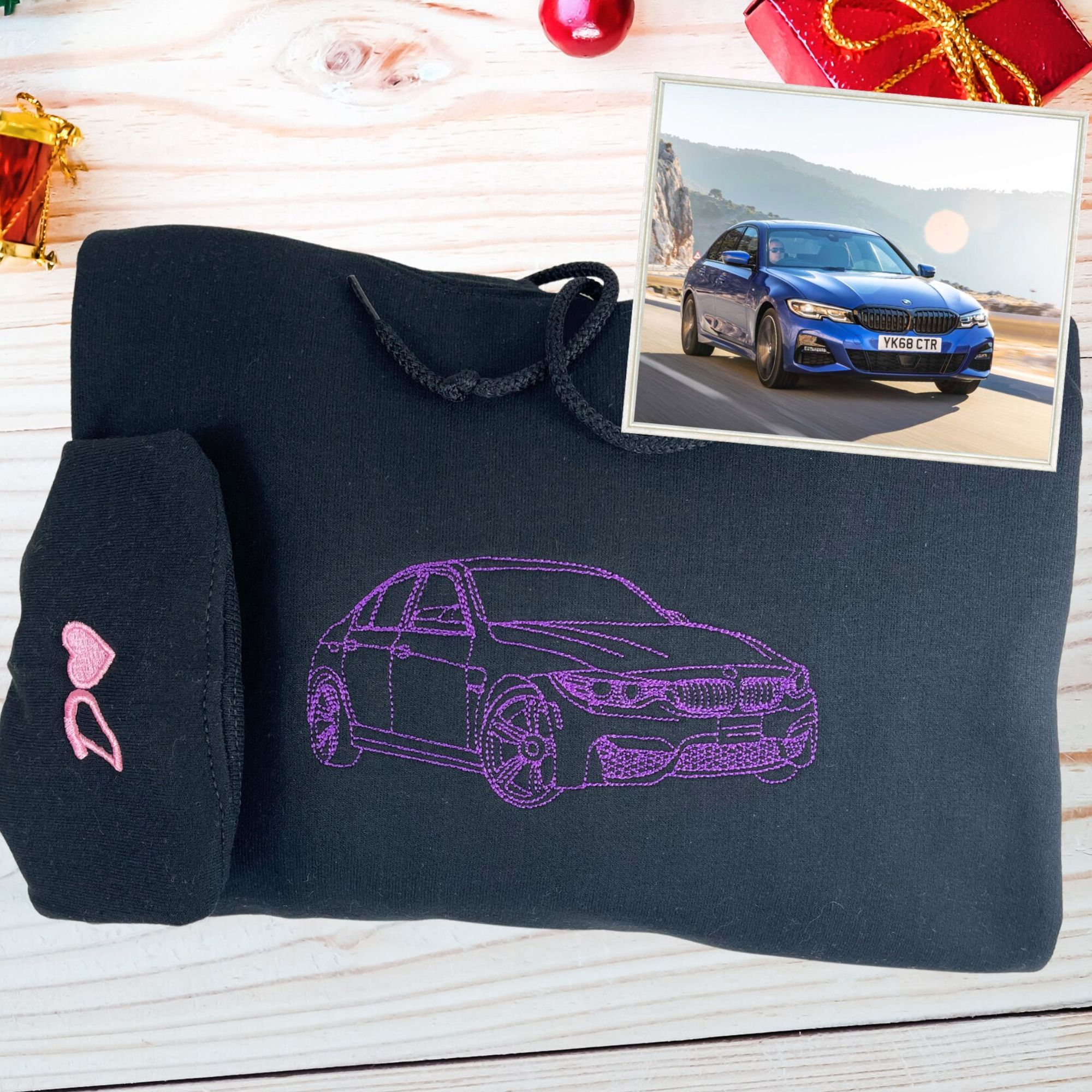 Custom Car Embroidered Crewneck & Hoodies – The Perfect Gift for Dad or Husband!