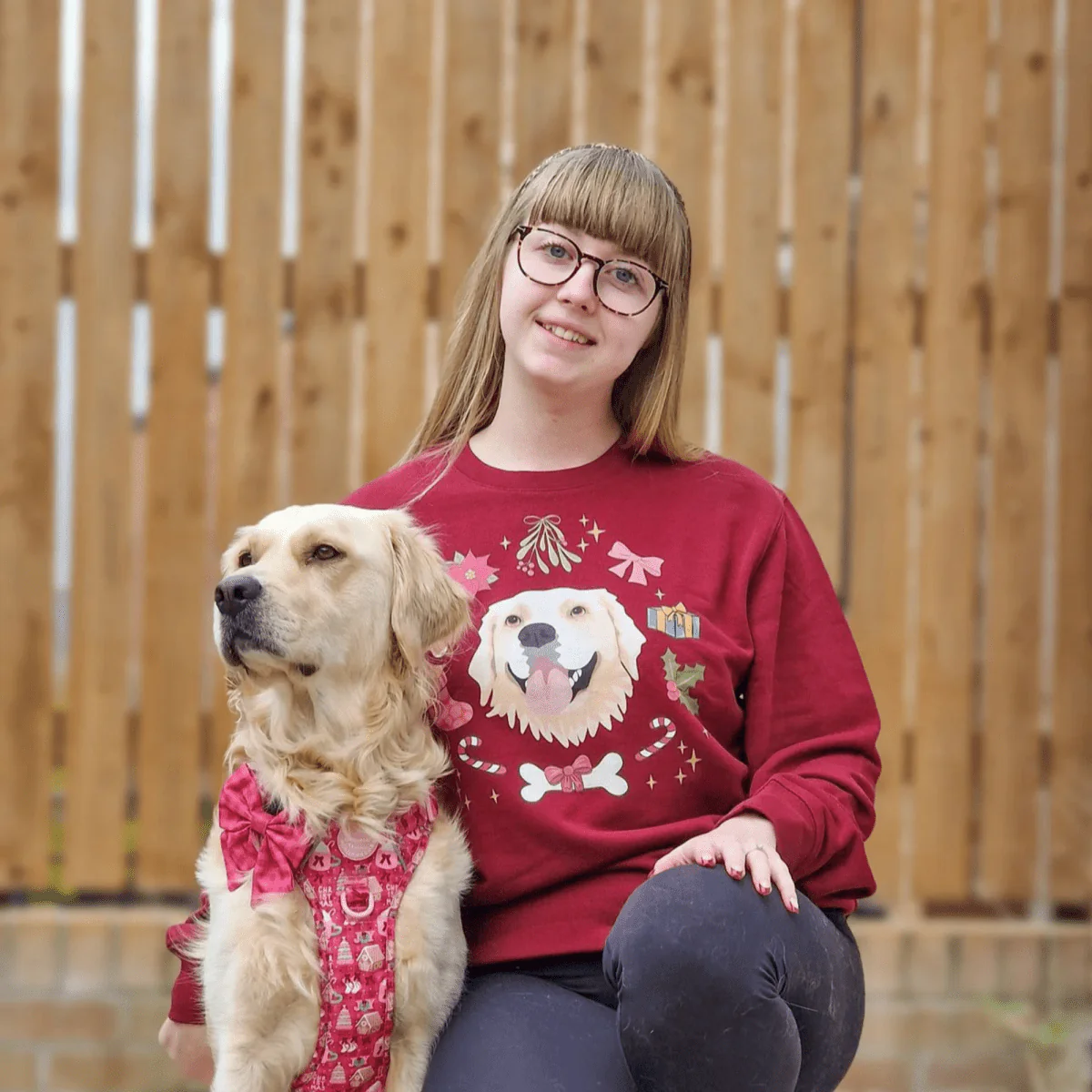 Printed Pet Portrait Organic Christmas Jumper