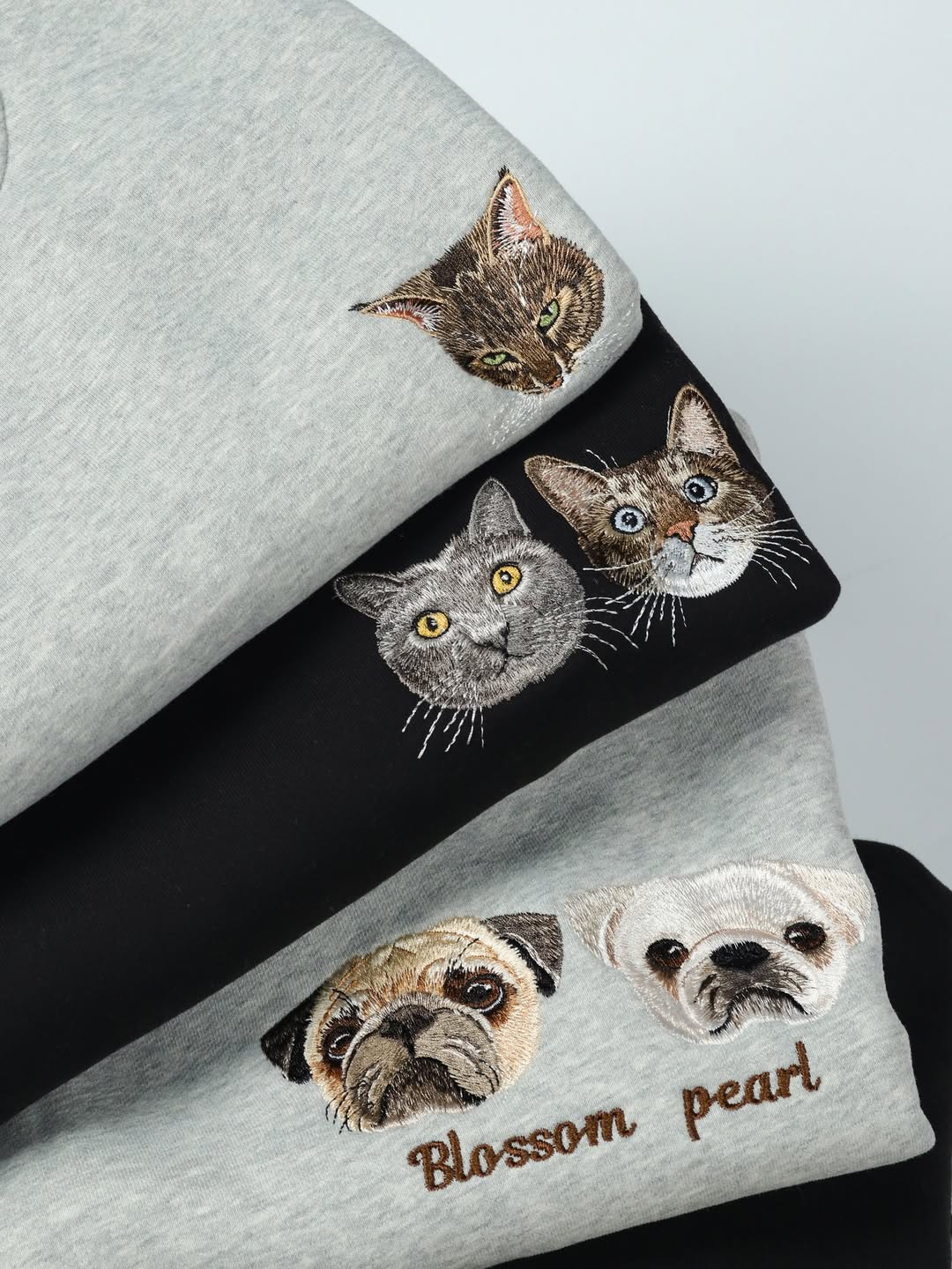 Custom Embroidered Sweatshirt with Dog Face Varsity from Photo, Gift for Dog Lovers