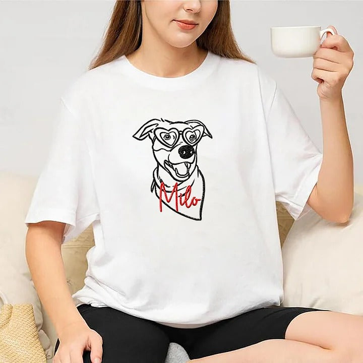 Custom Embroidered Pet Silhouette Sweatshirts With Pet's Name