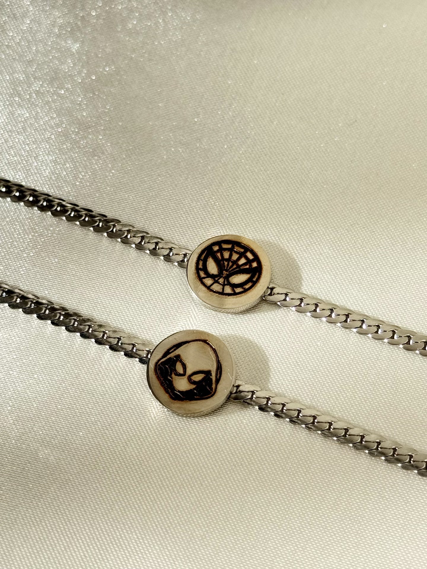 316L Stainless Steel Adjustable Spider man & Gwen Stacy Couple Bracelets