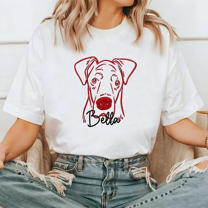 Custom Embroidered Pet Silhouette Sweatshirts With Pet's Name