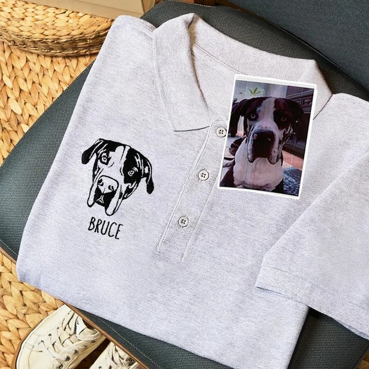 Custom Embroidered Pet Face Polo Shirt