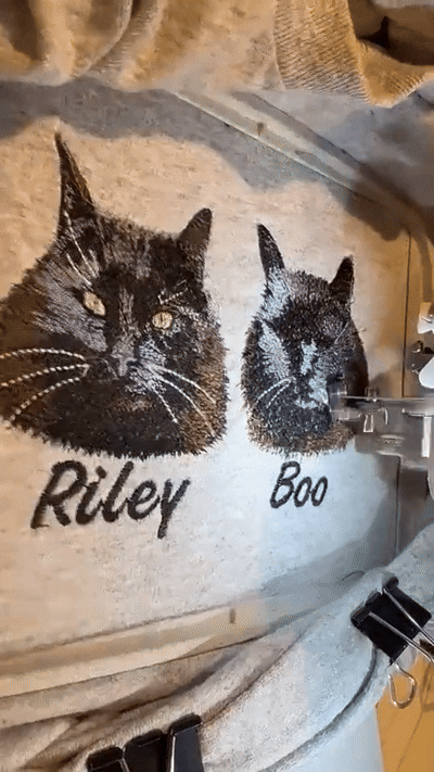 Custom Embroidered Pet Sweatshirt with Pet Photo , Custom Embroidered Cat Hoodie , Gift for Cat Dad Mom