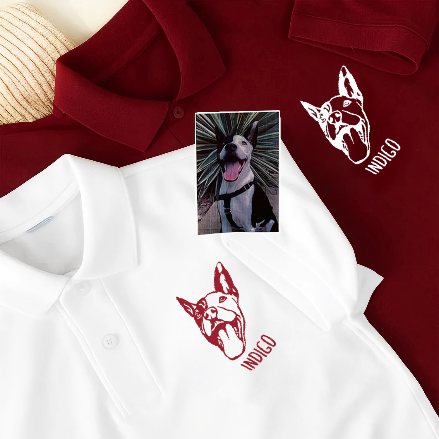 Custom Embroidered Pet Face Polo Shirt