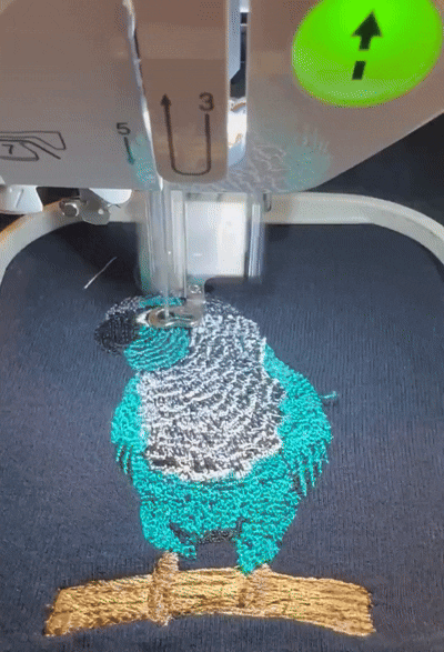 Embroidered Full-Body Parrot Portrait - Unique Gift for Bird Lovers