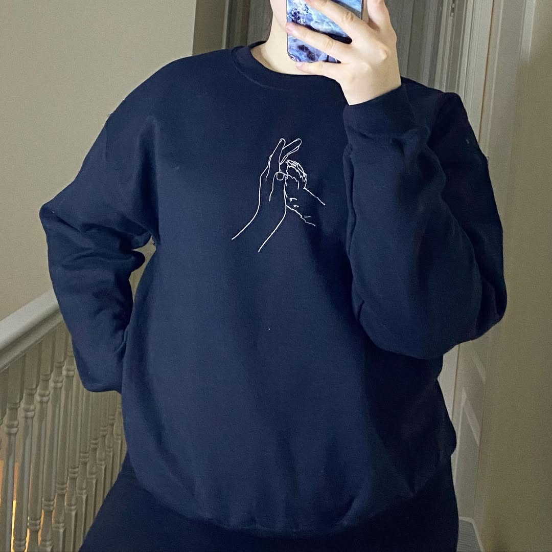 Pet Paw Silhouette Embroidery, High Five Love