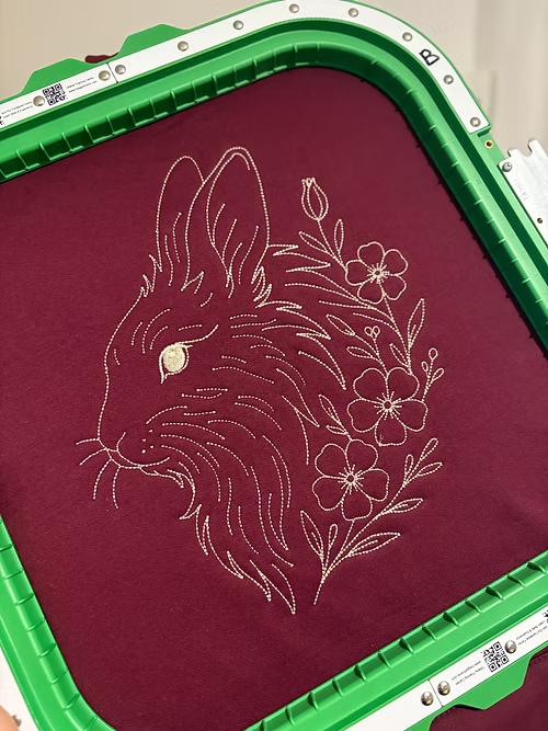 Pet Portrait Outline Embroidered Sweatshirt with Floral Details