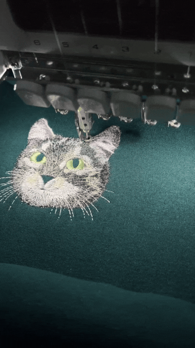 Custom Embroidered Pet Portrait Crewneck Sweatshirt, Unique Pet Gift