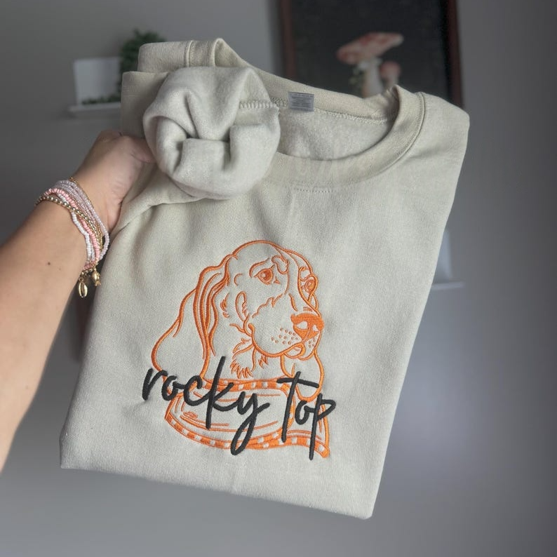 Custom Embroidered Pet Silhouette Sweatshirts With Pet's Name