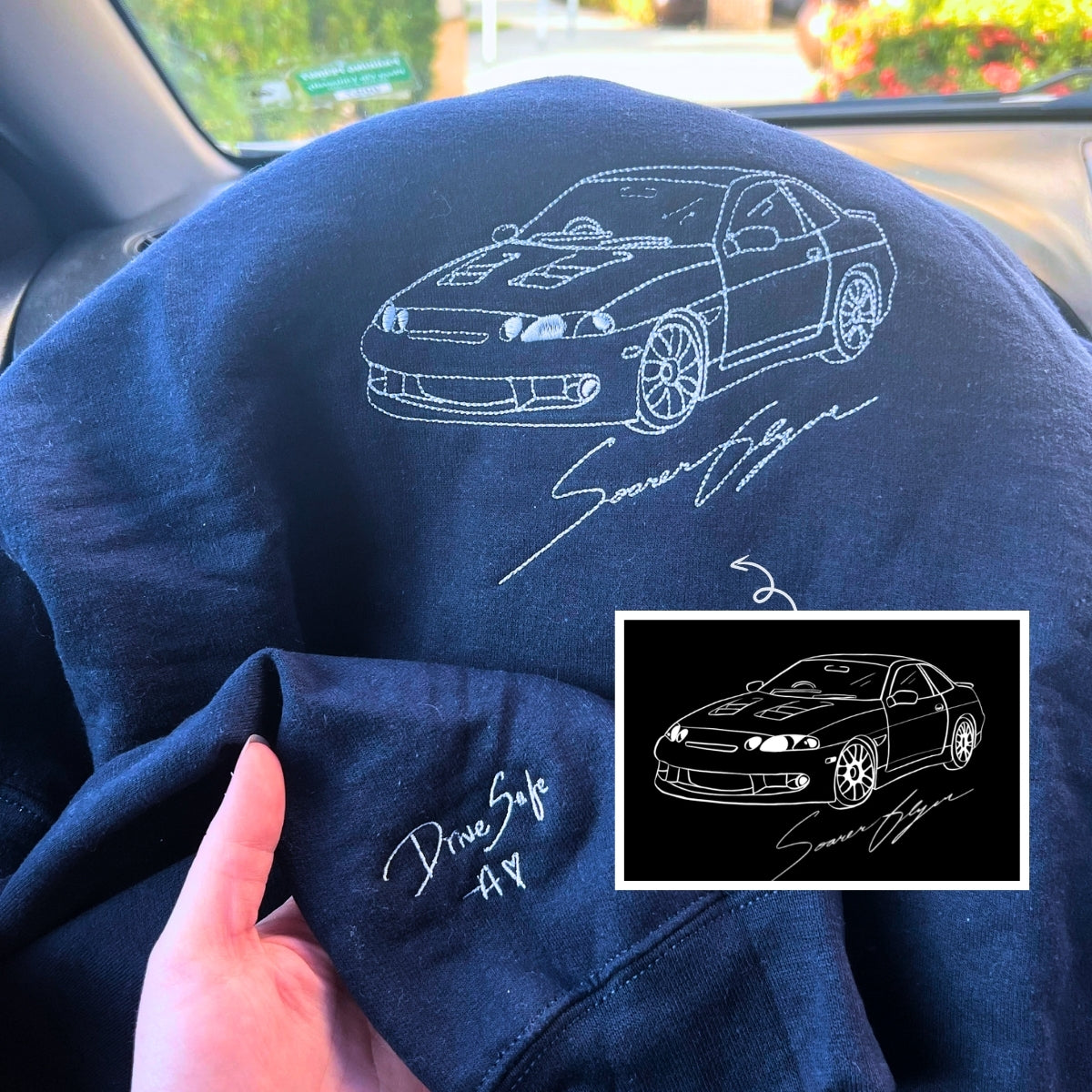 Custom Car Embroidered Crewneck & Hoodies – The Perfect Gift for Dad or Husband!
