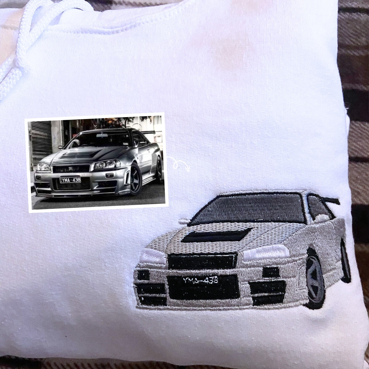 Custom Car Embroidered Crewneck & Hoodies – The Perfect Gift for Dad or Husband!