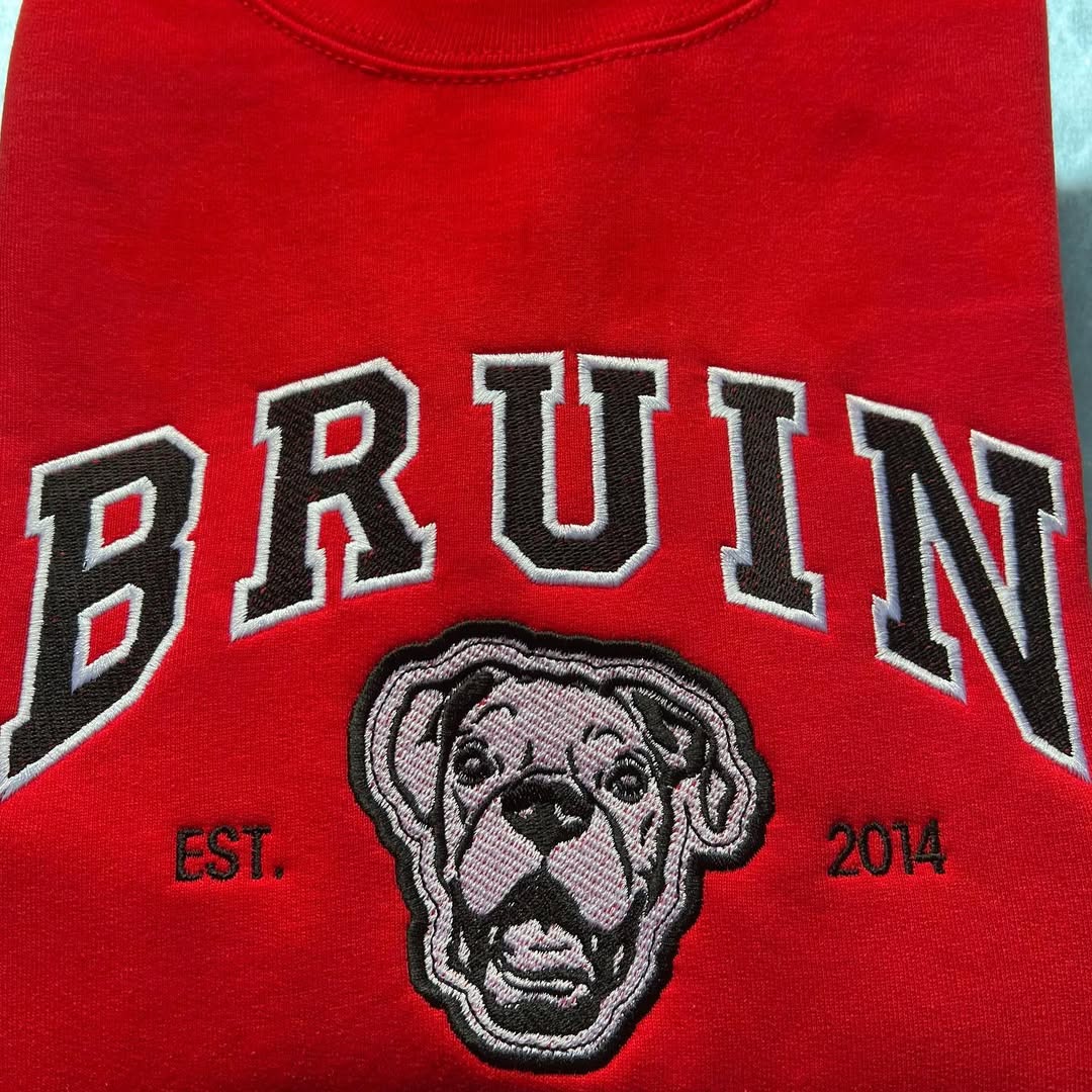 Personalized Embroidered Pet Sweatshirt with Portrait From Photo and Name, Gifts For Pet Owners