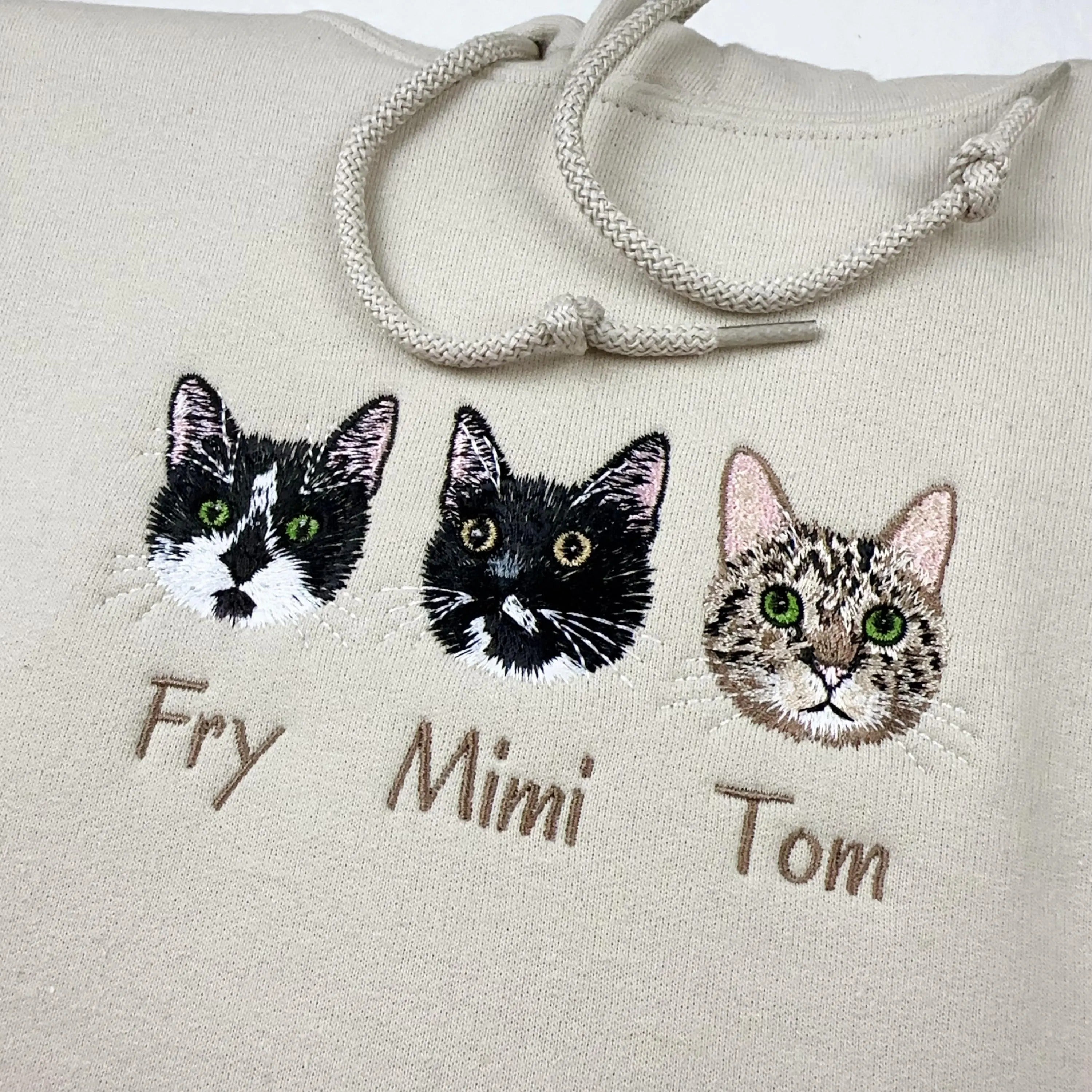 Personalized Pet Portrait Embroidered Sweatshirt, Custom Dog Cat Gift