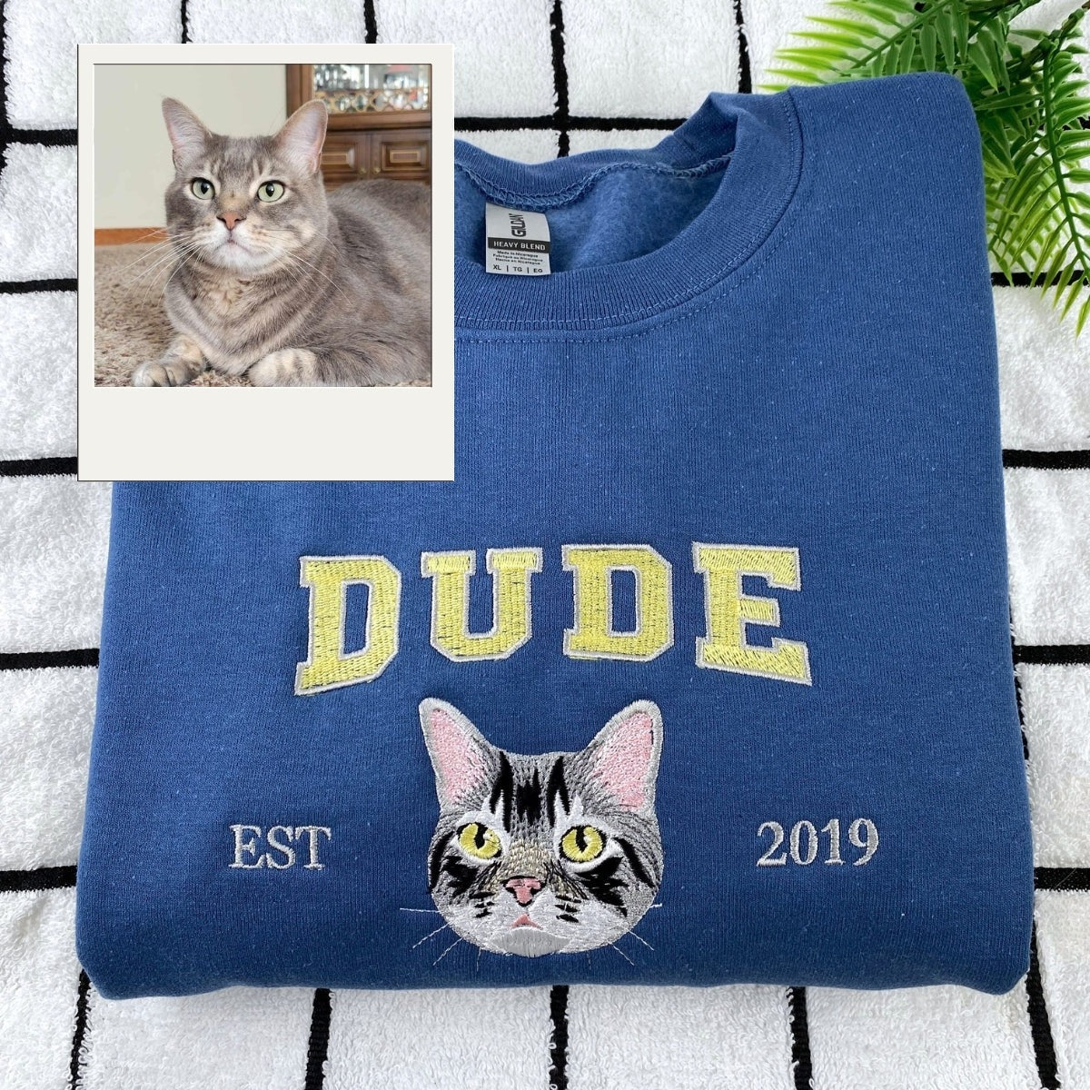 Personalized Pet Varsity Hoodies - Custom Cat Name Embroidery from Photo - Cat Mom Apparel