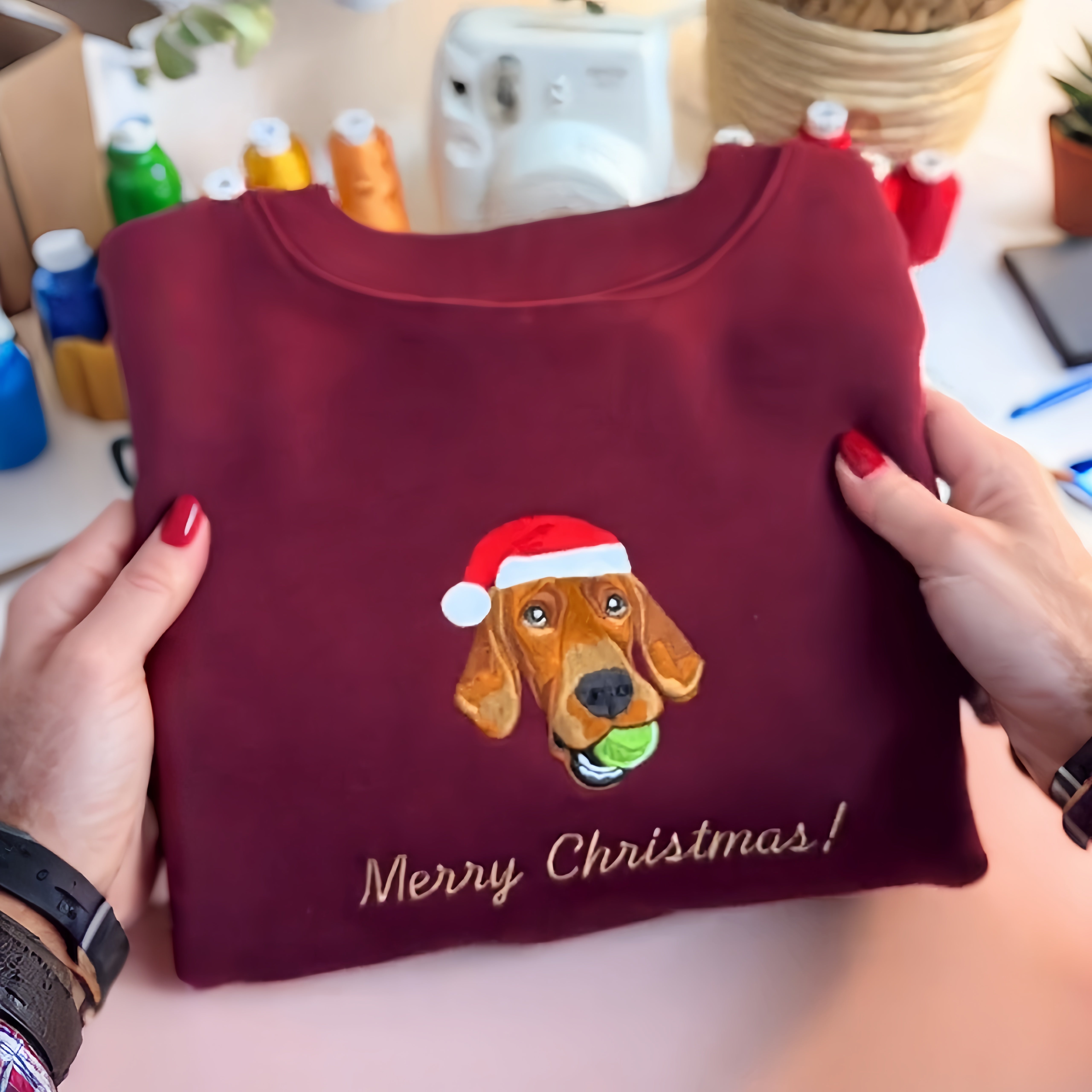 Custom Pet Portrait Sweatshirt -Retro Cat Mom Hoodie -Pet Lovers Gift