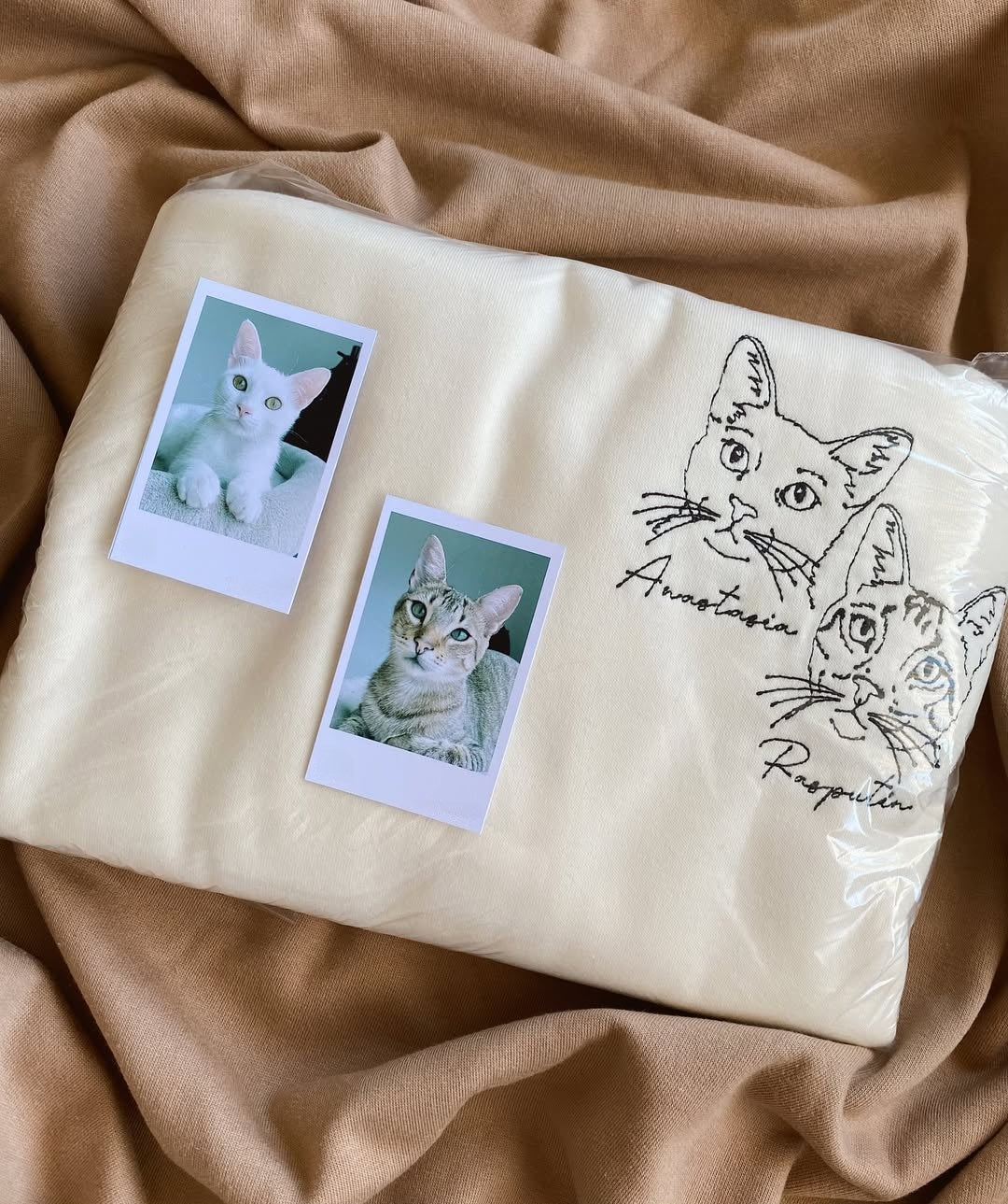 Custom Embroidered Pet Face T-shirt,Personalized hoodie embroidered with multiple pets