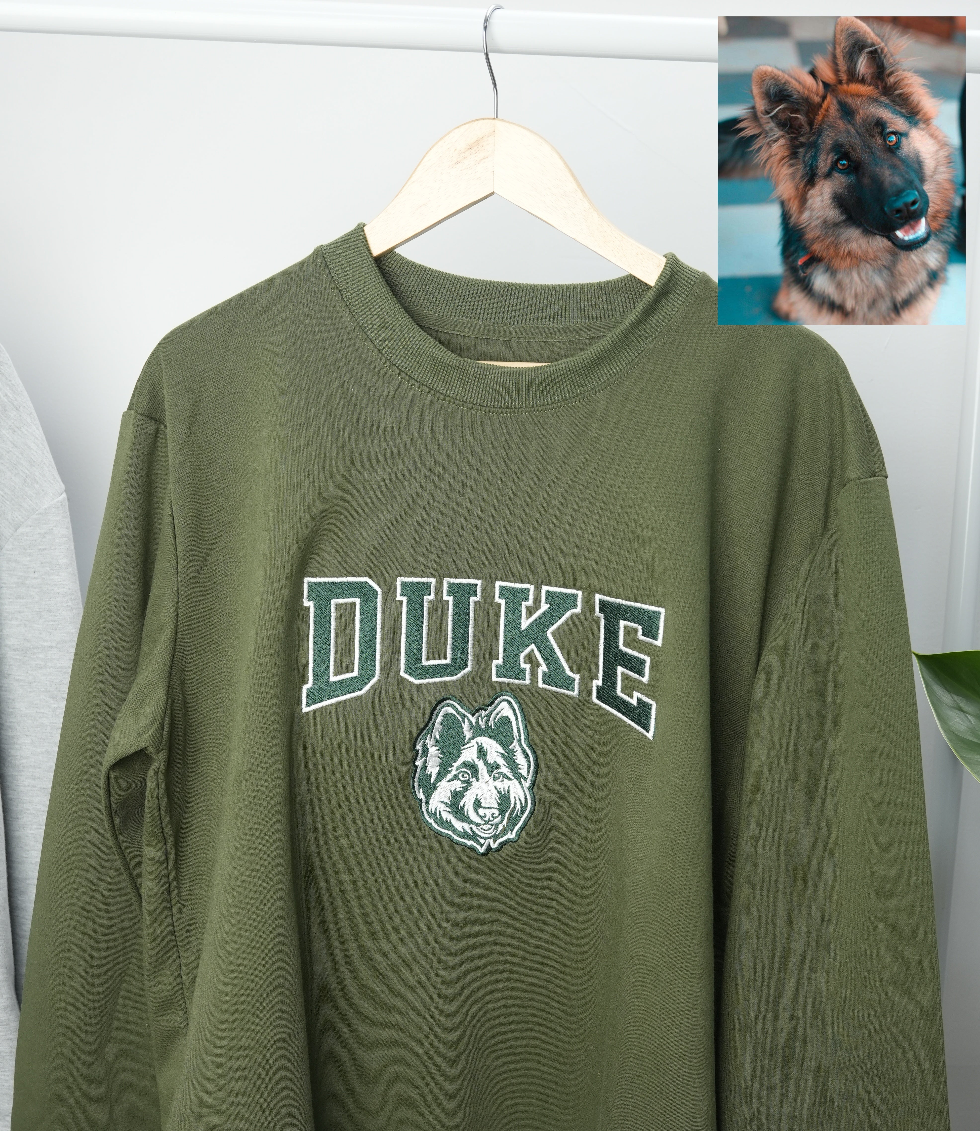 Personalized Embroidered Pet Sweatshirt with Portrait From Photo and Name, Gifts For Pet Owners