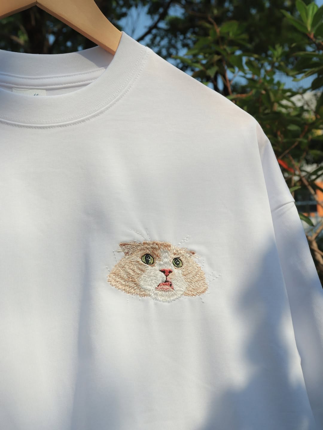 Custom Pet Embroidered T-shirt from Photo, Personalized Pet Face and Pet Name Sweatshirt or Shirt