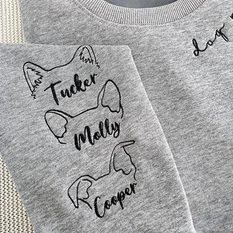 "Dog mama” – Pet Ears Embroidered Sweatshirt For Dog Mothers