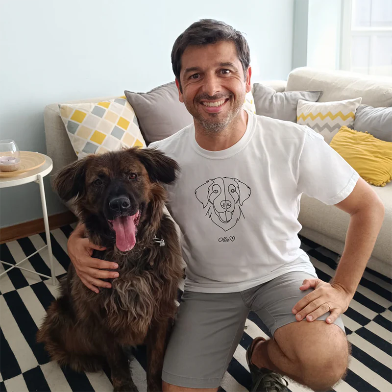 Custom Embroidered T-shirt,Hoodie,Pet Face Sketch Embroidery