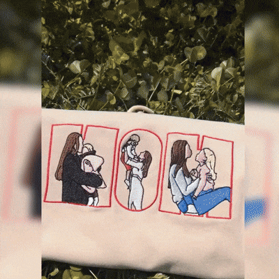 Custom Photo Portrait Embroidery Sweatshirt/Hoodie | Portrait From Photo | Memorial Shirt for Dad