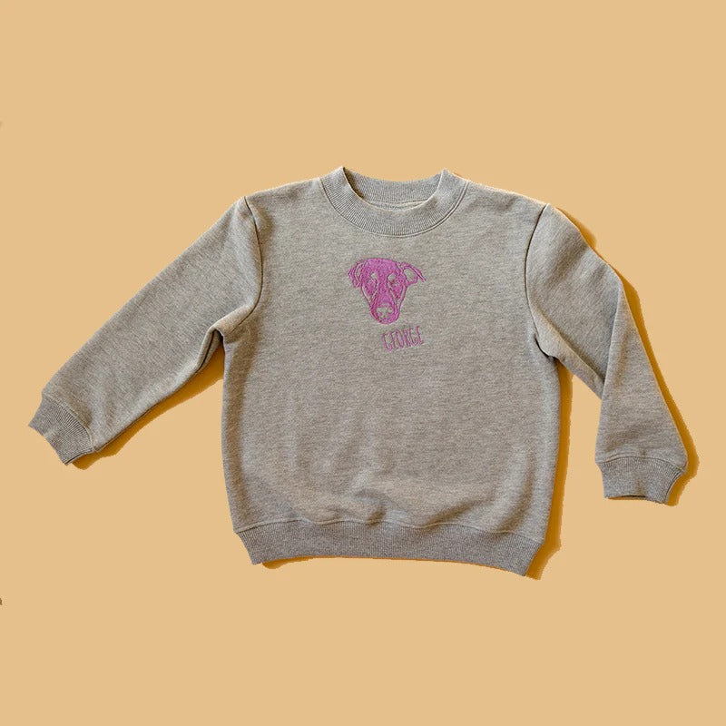 Custom Pet Portrait Kids Sweatshirt