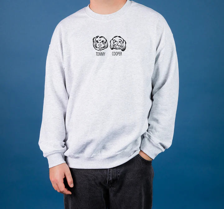 Custom Embroidered Pet Face Sweatshirt,Tee,Hoodie