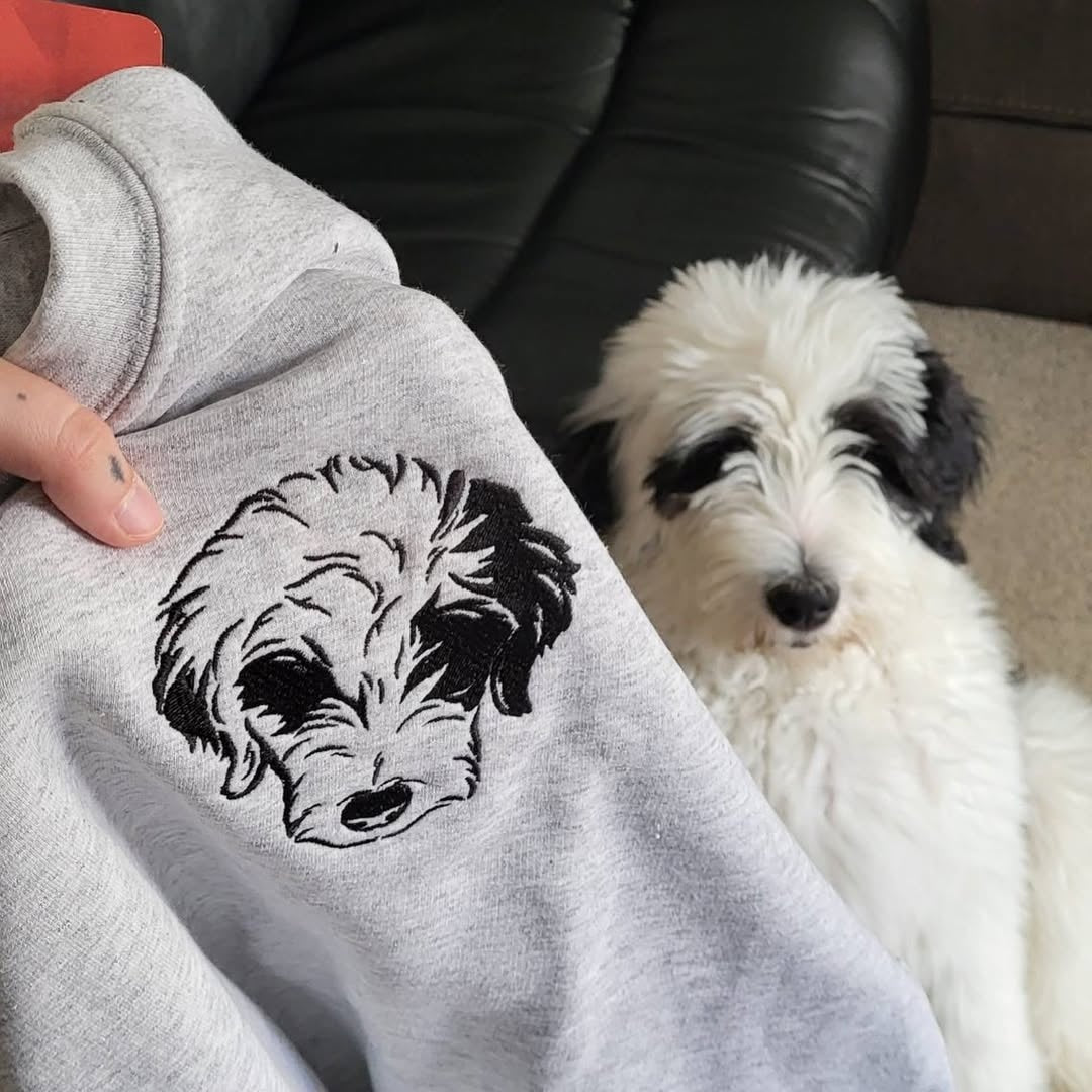 Custom Embroidered Dog Sweatshirt , Custom Pet Sweater , Embroider Sweater