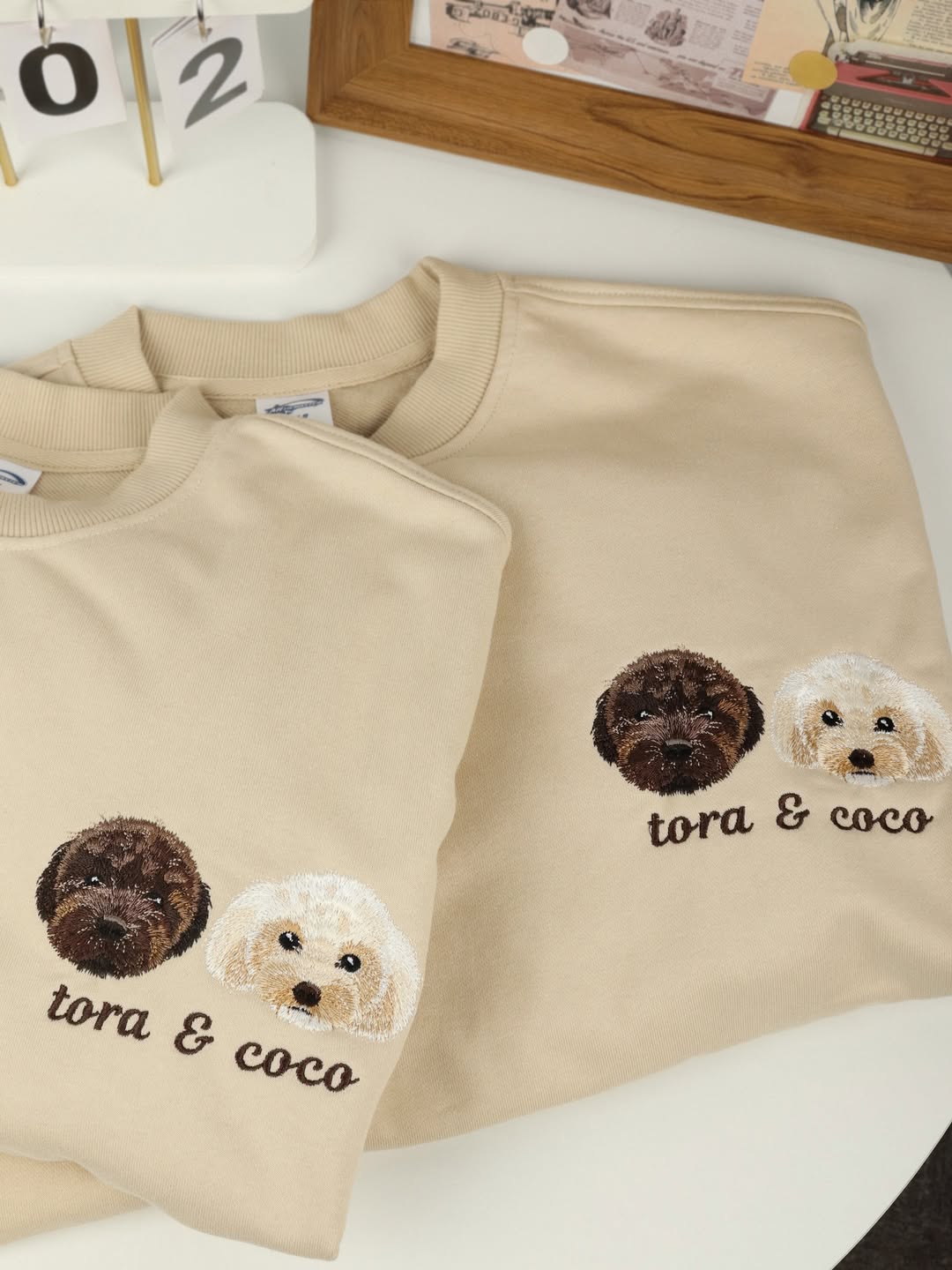 Custom Pet Embroidered T-shirt from Photo, Personalized Pet Face and Pet Name Sweatshirt or Shirt