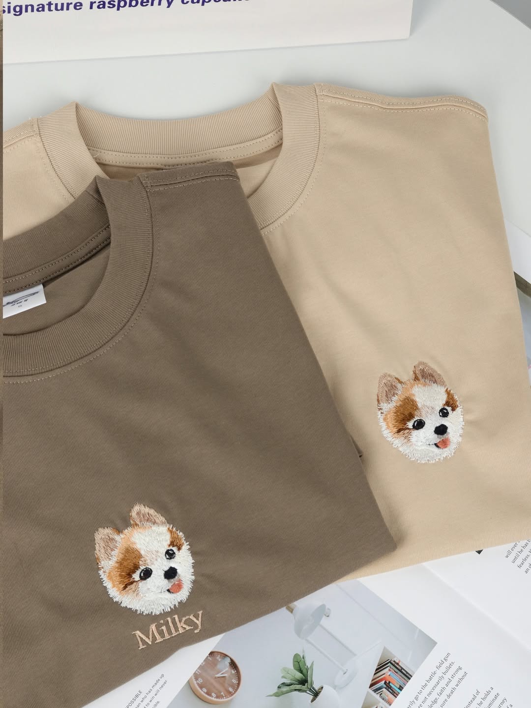 Custom Pet Embroidered Sweatshirt from Photo, Personalized Pet Face and Pet Name Sweatshirt or Shirt