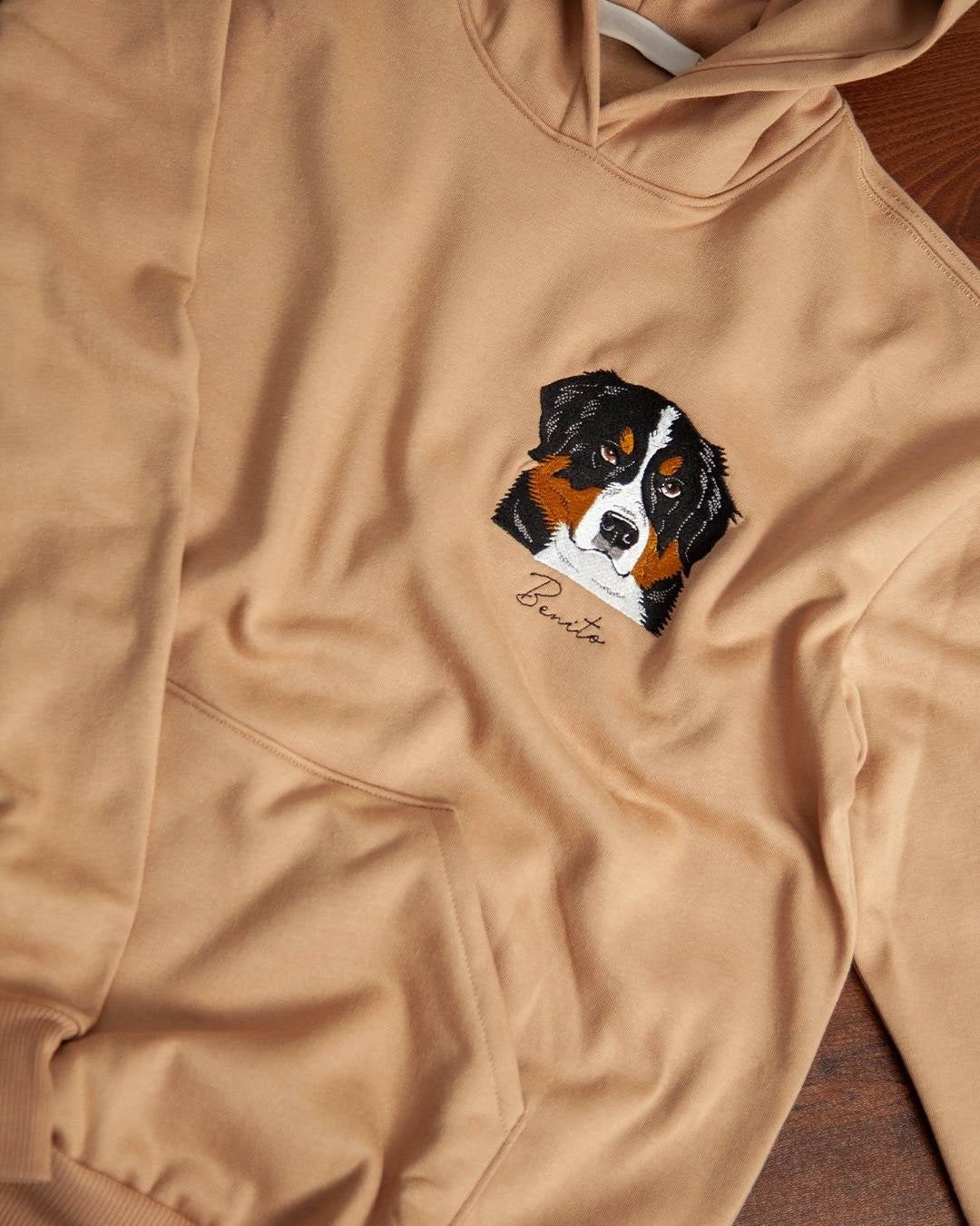 Rich Colors,Custom Embroidered Dog Face T-shirt,Sweatshirt from Your Photo