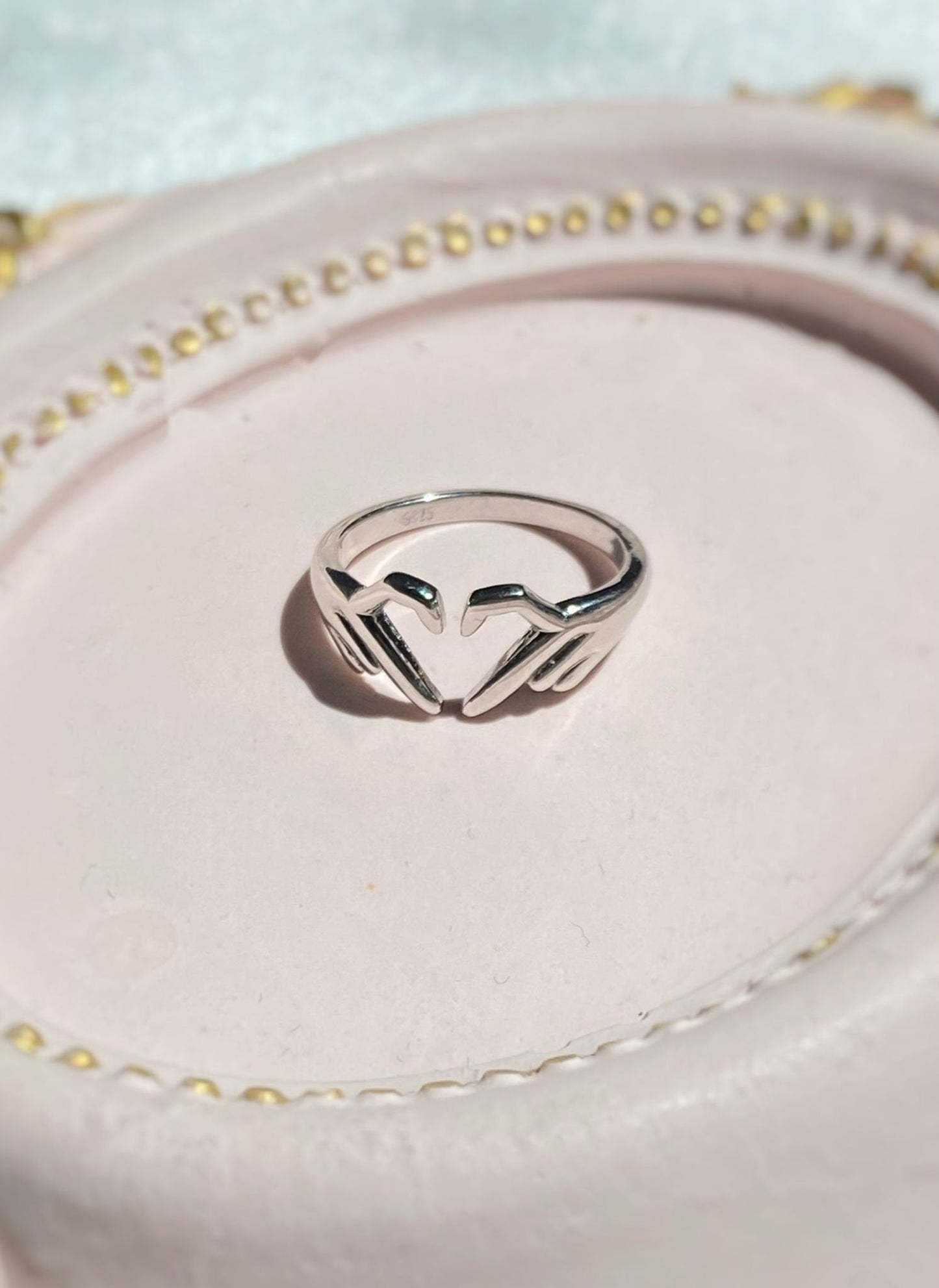 925 Sterling Silver Forever Heart Ring, Heart Sign Hug Ring, Hand Heart Ring, Heart Ring for Women, Aesthetic Rings For Women, Love Ring