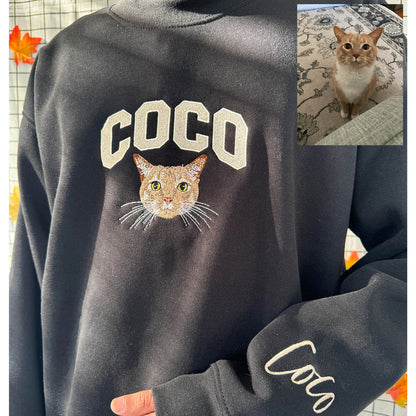 Custom Pet Name Embroidered Sweatshirt – Minimalist Pet Gift