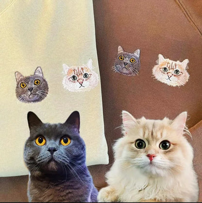 Custom Pet Embroidered Sweatshirt, Hoodie - Gift for Cat Pet Lover