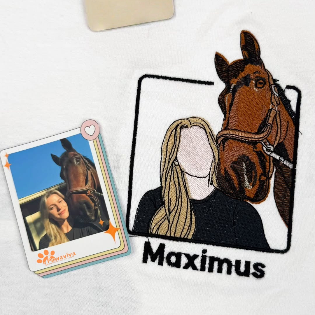 Horse Lover Custom Sweatshirt – Embroidered Equestrian Design – Personalized Riding Enthusiast Gift