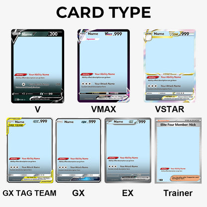 Custom Anime Pet Pokecard TCG V/Vmax/VSTAR/EX/GX/TRAINER Card