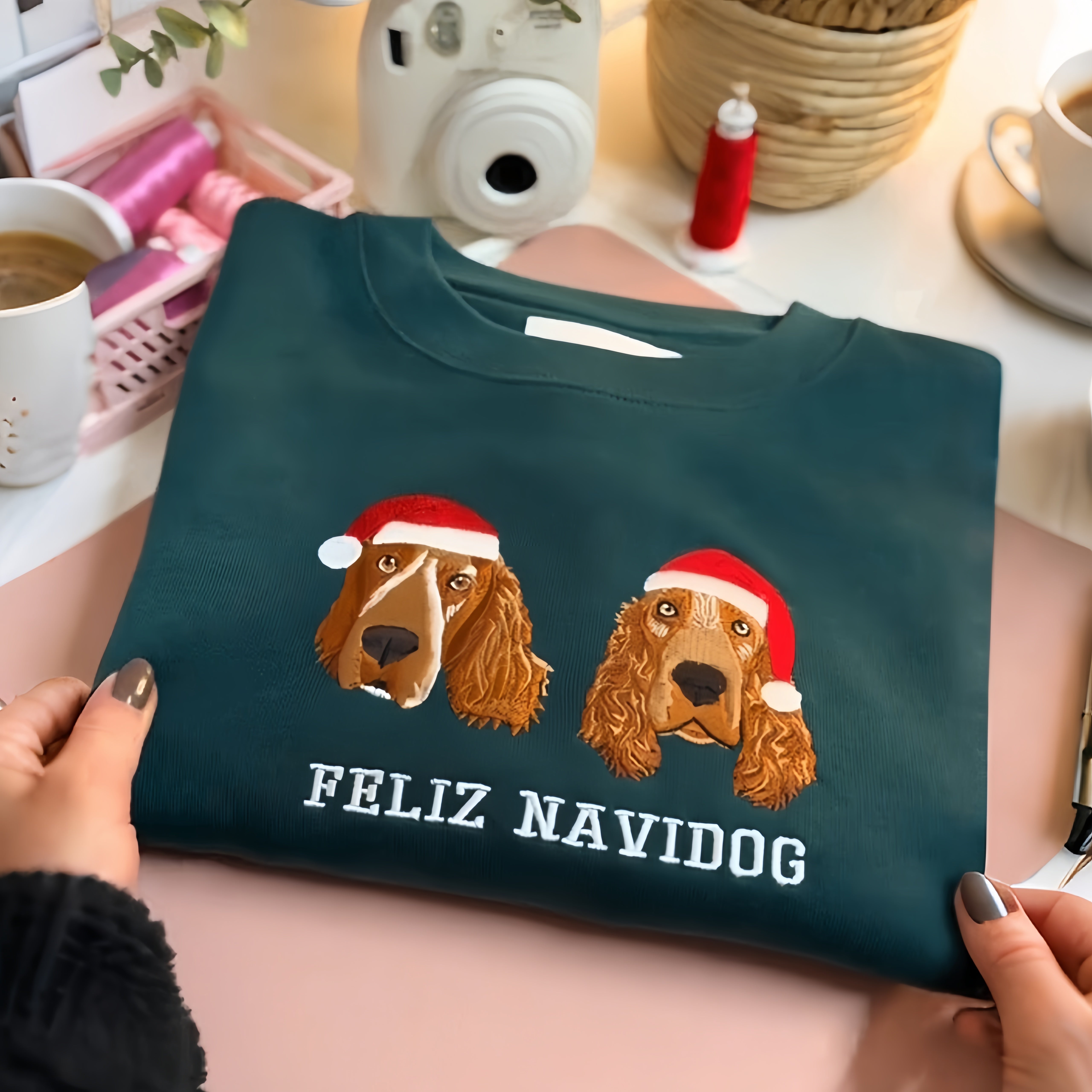 Custom Embroidered Pet Portrait T-shirt,Sweatshirt