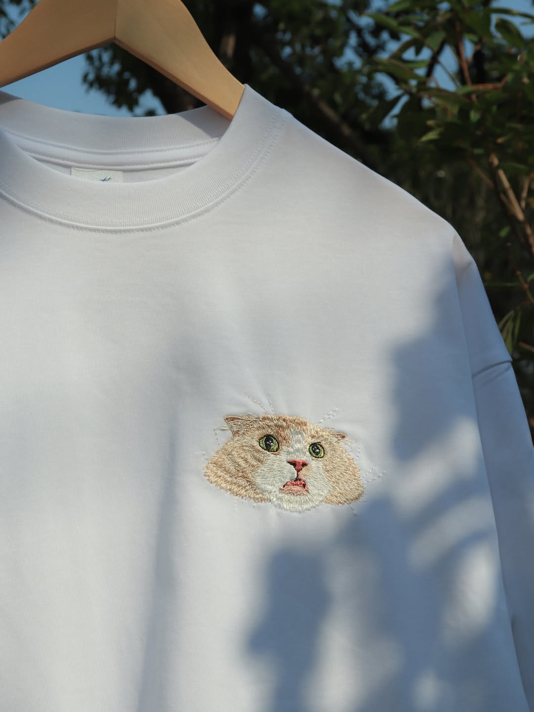 Custom Pet Embroidered T-shirt from Photo, Personalized Pet Face and Pet Name Sweatshirt or Shirt