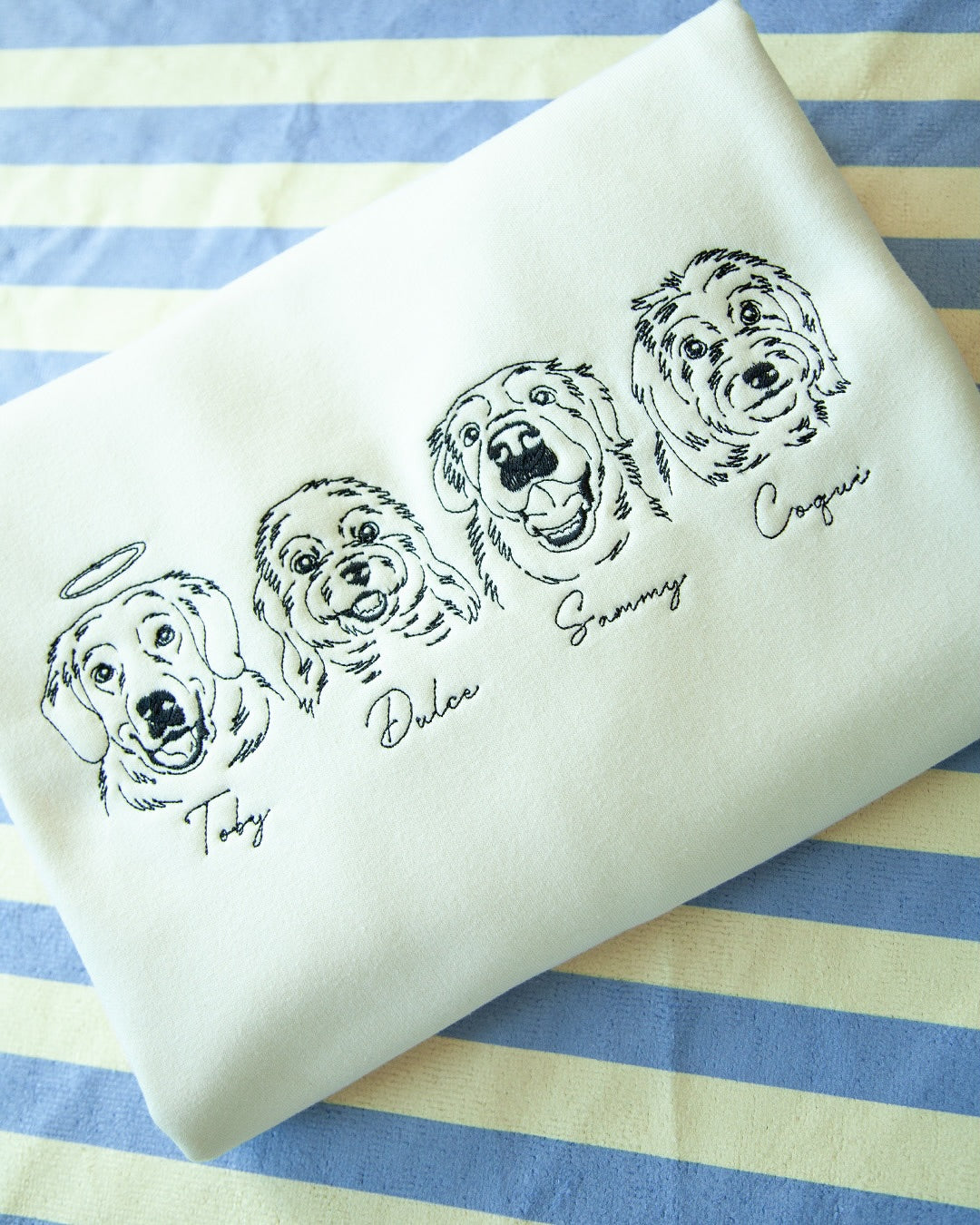 Custom Embroidered Pet Face Sweatshirt,Personalized hoodie embroidered with multiple pets