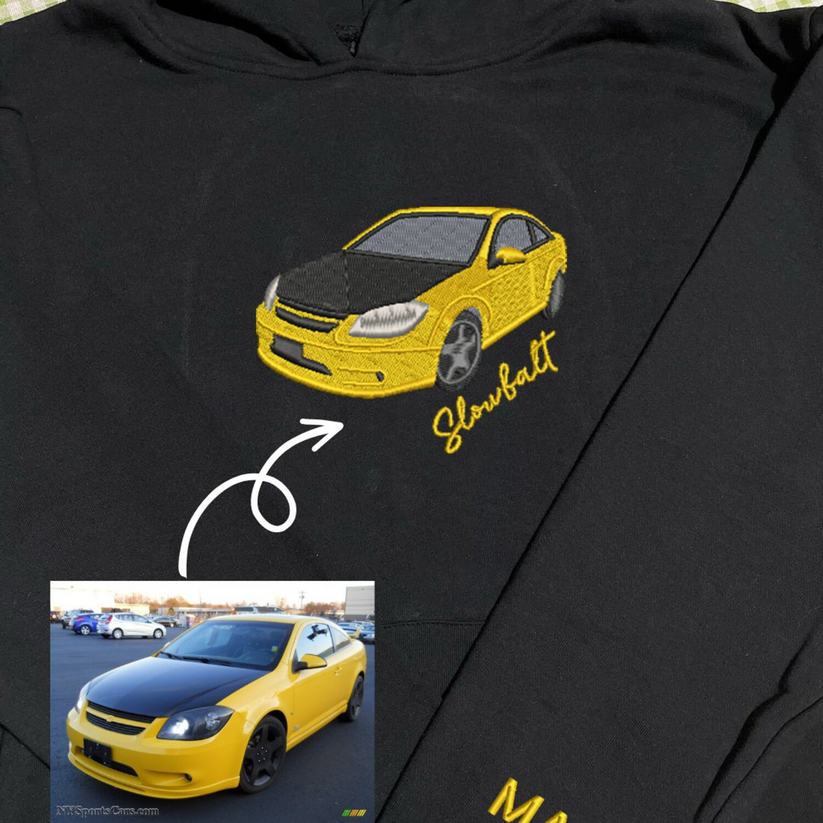 Custom Car Embroidered Crewneck & Hoodies – The Perfect Gift for Dad or Husband!