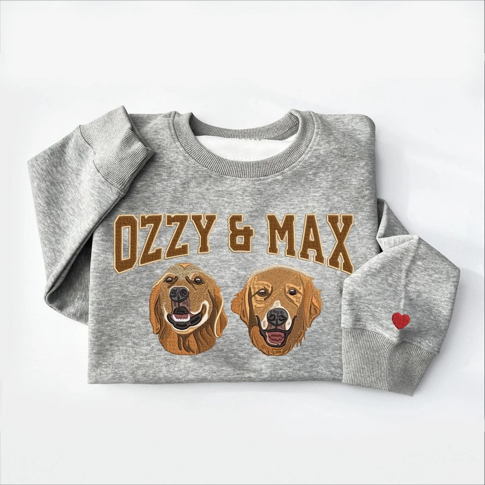 Personalized Embroidered Pet Face and Name Sweatshirt for Pet Lovers