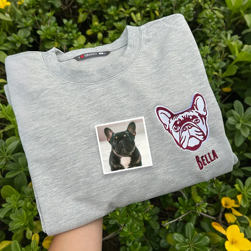 Custom Embroidered Pet Portraits Simple Icons T-Shirt, Sweatshirt, Hoodie