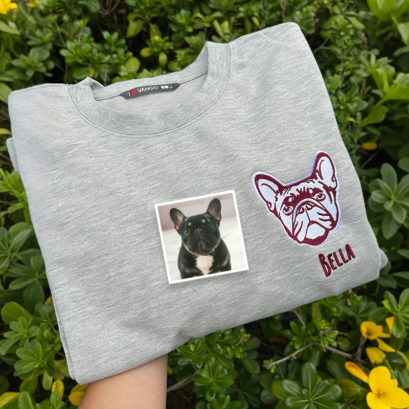 Custom Embroidered Pet Portraits Simple Icons T-Shirt, Sweatshirt, Hoodie