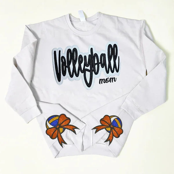 Custom Glitter Sports Hoodie with Bow Decoration 🎄 Holiday Gift for Mom